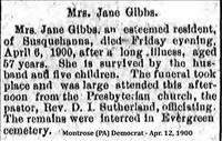 Gibbs, Mrs. Jane